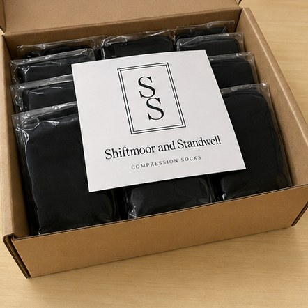 Customized compression socks for hospitality and retail shifts