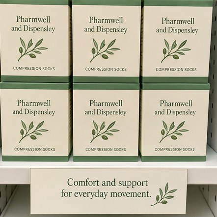 Customized compression socks for pharmacies and medical retail